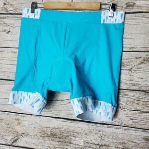 Beroy Blue Cycling Shorts Womens  Compression Padded Size 3XL